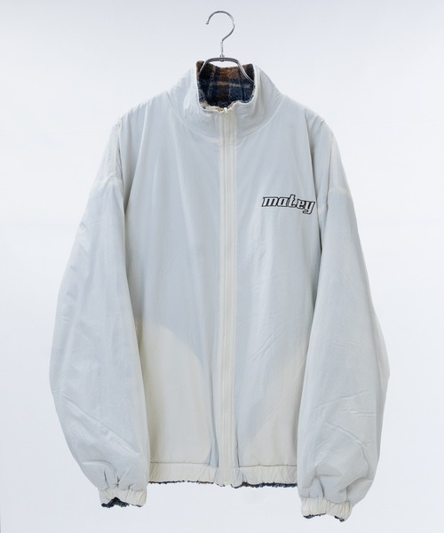 JOHN'S CLOSET（ジョンズクローゼット）の「【13】ナイロン＆チェックボア リバーシブル ブルゾン（ナイロンジャケット・メンズ・ブラック/ホワイト・MEDIUM/LARGE）」の10枚目の写真