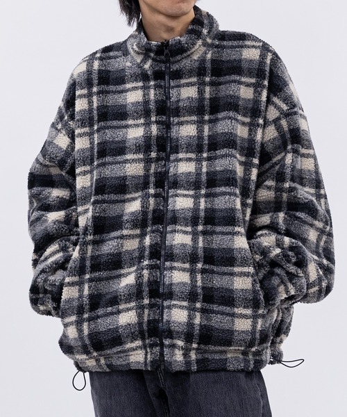 JOHN'S CLOSET（ジョンズクローゼット）の「【13】ナイロン＆チェックボア リバーシブル ブルゾン（ナイロンジャケット・メンズ・ブラック/ホワイト・MEDIUM/LARGE）」の16枚目の写真