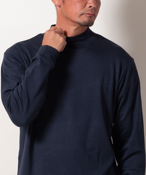 BAYBLO（ベイブロ）の「(SA) ストレッチ フリース 無地 長袖 Tシャツ（Tシャツ/カットソー・メンズ・ネイビー/チャコールグレー/ブラウン/キャメル/カーキ/ブラック・L/M/LL）」の5枚目の写真