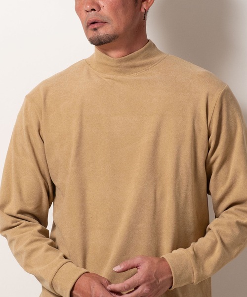 BAYBLO（ベイブロ）の「(SA) ストレッチ フリース 無地 長袖 Tシャツ（Tシャツ/カットソー・メンズ・ネイビー/チャコールグレー/ブラウン/キャメル/カーキ/ブラック・L/M/LL）」の6枚目の写真