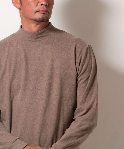 BAYBLO（ベイブロ）の「(SA) ストレッチ フリース 無地 長袖 Tシャツ（Tシャツ/カットソー・メンズ・ネイビー/チャコールグレー/ブラウン/キャメル/カーキ/ブラック・L/M/LL）」の3枚目の写真