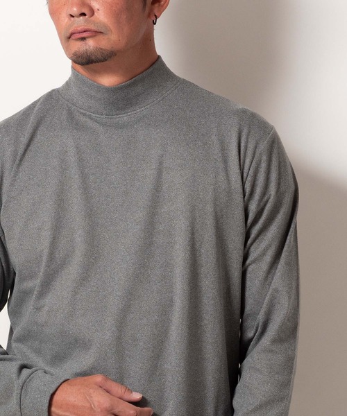 BAYBLO（ベイブロ）の「(SA) ストレッチ フリース 無地 長袖 Tシャツ（Tシャツ/カットソー・メンズ・ネイビー/チャコールグレー/ブラウン/キャメル/カーキ/ブラック・L/M/LL）」の2枚目の写真