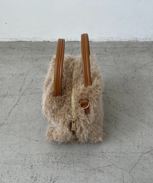 CAPRICIEUX LE'MAGE（カプリシューレマージュ）の「ファー2WAYボストンバッグ（ボストンバッグ・レディース・ベージュ/ブラウン・FREE）」の8枚目の写真