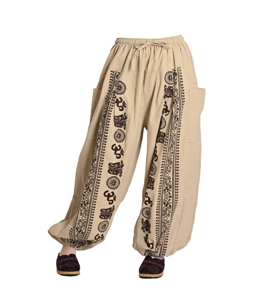 MARAI(マーライ)の「ヒンディ カーゴサルエルパンツ エスニック柄 ワイドパンツ(その他パンツ・レディース・ブラック/カーキ/ライトベージュ/グレー/ブラウン/グリーン/ライトグリーン/ネイビー/ライトグレー/ワイン・FREE)」の5枚目の写真