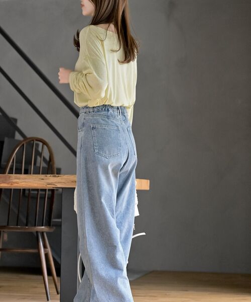 rps(アールピーエス)の「シアー天竺ロンT(Tシャツ/カットソー・レディース・ブラック/アイボリー/ブラック系その他4/ライトグレー/杢グレー/イエロー・フリー)」の7枚目の写真