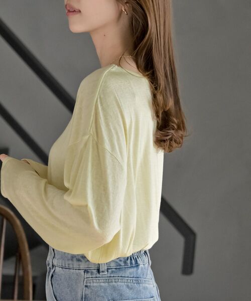 rps(アールピーエス)の「シアー天竺ロンT(Tシャツ/カットソー・レディース・ブラック/アイボリー/ブラック系その他4/ライトグレー/杢グレー/イエロー・フリー)」の11枚目の写真