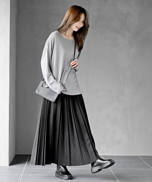 rps(アールピーエス)の「シアー天竺ロンT(Tシャツ/カットソー・レディース・ブラック/アイボリー/ブラック系その他4/ライトグレー/杢グレー/イエロー・フリー)」の13枚目の写真