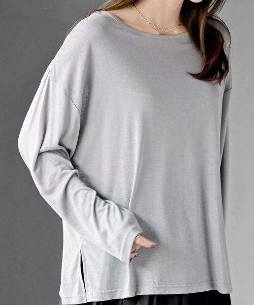 rps(アールピーエス)の「シアー天竺ロンT(Tシャツ/カットソー・レディース・ブラック/アイボリー/ブラック系その他4/ライトグレー/杢グレー/イエロー・フリー)」の14枚目の写真