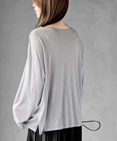 rps(アールピーエス)の「シアー天竺ロンT(Tシャツ/カットソー・レディース・ブラック/アイボリー/ブラック系その他4/ライトグレー/杢グレー/イエロー・フリー)」の15枚目の写真