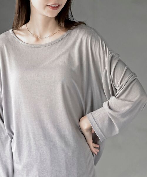 rps(アールピーエス)の「シアー天竺ロンT(Tシャツ/カットソー・レディース・ブラック/アイボリー/ブラック系その他4/ライトグレー/杢グレー/イエロー・フリー)」の16枚目の写真