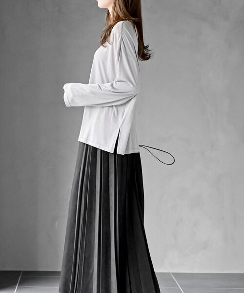 rps(アールピーエス)の「シアー天竺ロンT(Tシャツ/カットソー・レディース・ブラック/アイボリー/ブラック系その他4/ライトグレー/杢グレー/イエロー・フリー)」の17枚目の写真