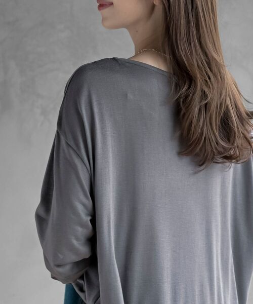 rps(アールピーエス)の「シアー天竺ロンT(Tシャツ/カットソー・レディース・ブラック/アイボリー/ブラック系その他4/ライトグレー/杢グレー/イエロー・フリー)」の22枚目の写真