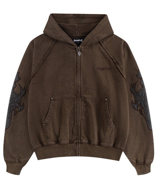 A'GEM/9 × .kom『SUPPLIER/サプライヤー』 DAGGER LEATHER PATCH ZIP