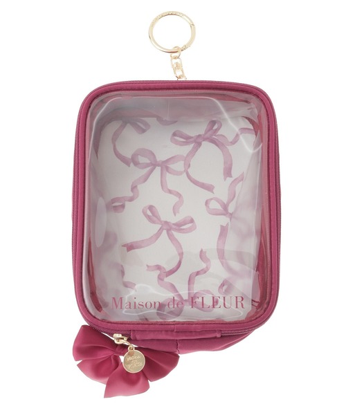 Maison de FLEUR（メゾンドフルール）の「リボンプリントクリアポーチ（ポーチ・レディース・ライトブルー/ブラック/アイボリー/レッド/ピンク・FREE）」の18枚目の写真
