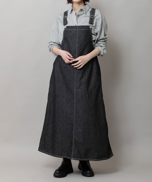 Munich（ミューニック）の「6ozスラブデニムジャンパースカート（ジャンパースカート・レディース・ライトグレー/インディゴブルー/ブラック・M/S）」の2枚目の写真