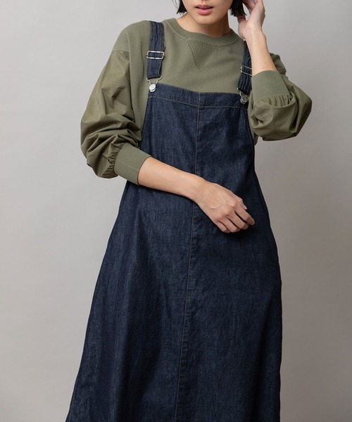 Munich（ミューニック）の「6ozスラブデニムジャンパースカート（ジャンパースカート・レディース・ライトグレー/インディゴブルー/ブラック・M/S）」の9枚目の写真