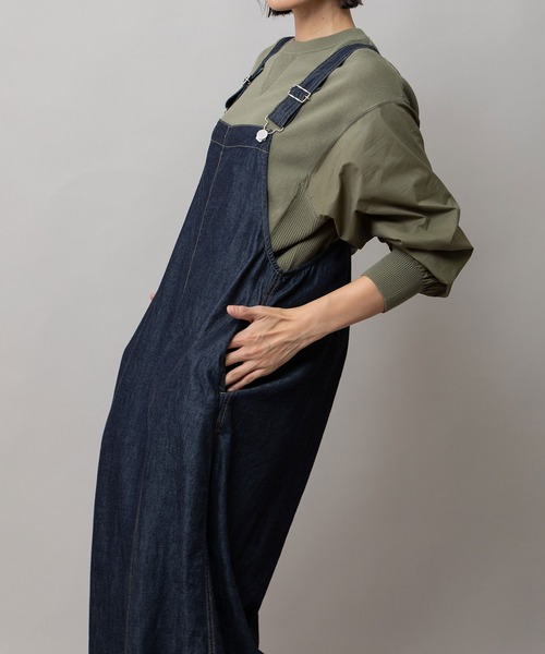 Munich（ミューニック）の「6ozスラブデニムジャンパースカート（ジャンパースカート・レディース・ライトグレー/インディゴブルー/ブラック・M/S）」の4枚目の写真