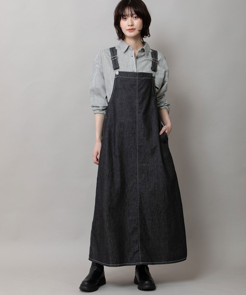 Munich（ミューニック）の「6ozスラブデニムジャンパースカート（ジャンパースカート・レディース・ライトグレー/インディゴブルー/ブラック・M/S）」の15枚目の写真