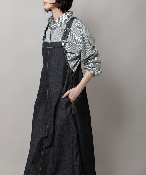 Munich（ミューニック）の「6ozスラブデニムジャンパースカート（ジャンパースカート・レディース・ライトグレー/インディゴブルー/ブラック・M/S）」の19枚目の写真