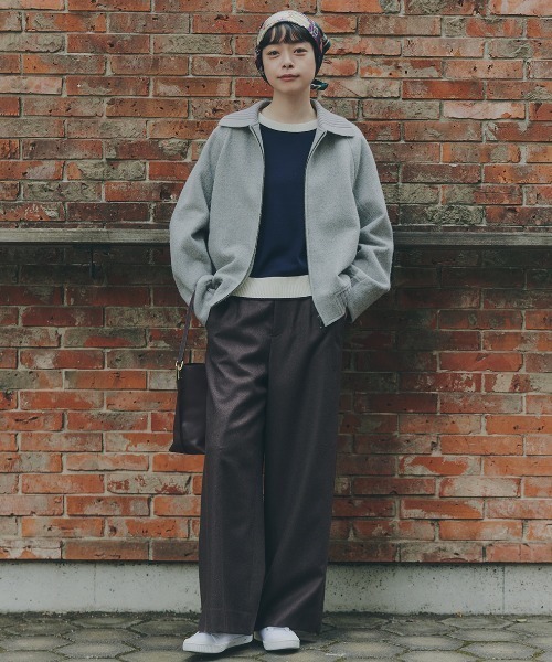 セール】◇シェットランドリサイクルWショートジップブルゾン