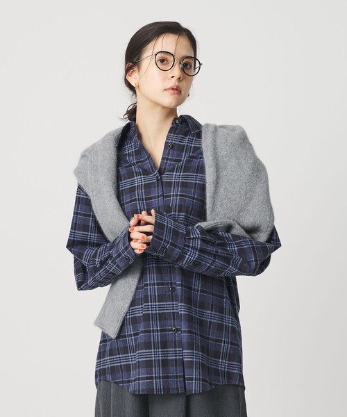 BEAUTY&YOUTH UNITED ARROWS（ビューティーアンドユースユナイテッドアローズ）の「コットンフランネル チェックシャツ（シャツ/ブラウス・レディース・オリーブ/ネイビー・S/M）」の6枚目の写真