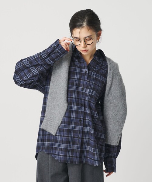 BEAUTY&YOUTH UNITED ARROWS（ビューティーアンドユースユナイテッドアローズ）の「コットンフランネル チェックシャツ（シャツ/ブラウス・レディース・オリーブ/ネイビー・S/M）」の7枚目の写真