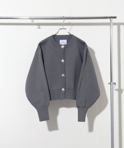 NOGLE(ノグル)の「【NOGLE/ノグル】ヘビーニットバルーン金ボタンカーディガン(カーディガン/ボレロ・レディース・グレー/ブラック/ブラウン・FREE)」の1枚目の写真