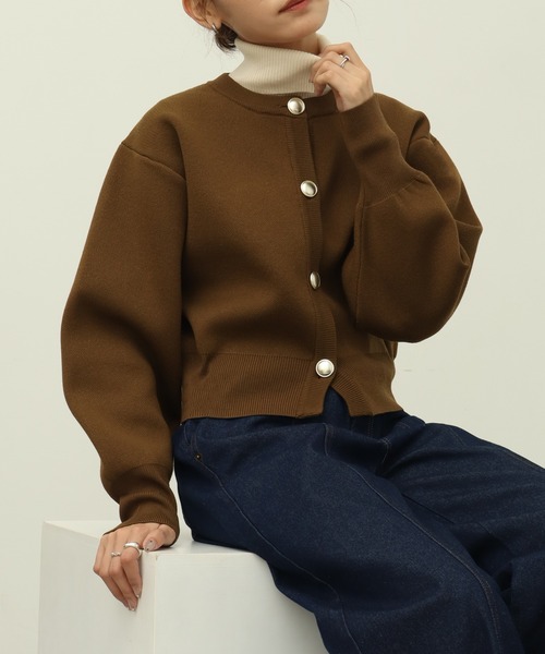 NOGLE(ノグル)の「【NOGLE/ノグル】ヘビーニットバルーン金ボタンカーディガン(カーディガン/ボレロ・レディース・グレー/ブラック/ブラウン・FREE)」の19枚目の写真