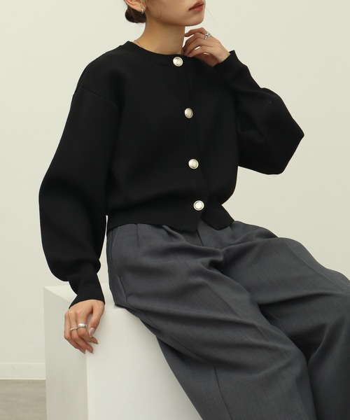 NOGLE(ノグル)の「【NOGLE/ノグル】ヘビーニットバルーン金ボタンカーディガン(カーディガン/ボレロ・レディース・グレー/ブラック/ブラウン・FREE)」の11枚目の写真