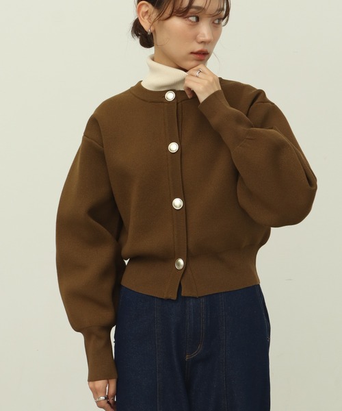 NOGLE(ノグル)の「【NOGLE/ノグル】ヘビーニットバルーン金ボタンカーディガン(カーディガン/ボレロ・レディース・グレー/ブラック/ブラウン・FREE)」の22枚目の写真