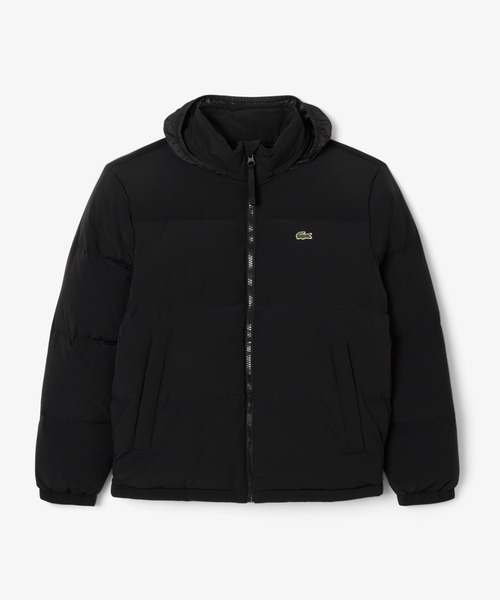 フード付き】 ラコステ LACOSTE ダウン ジャケット 48 ブラック 【公式