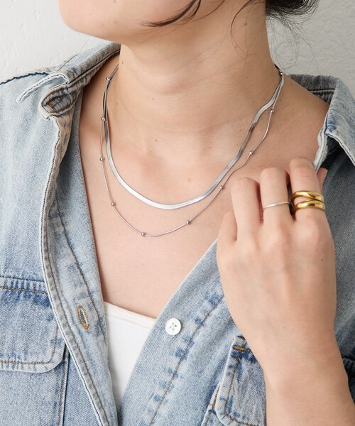 RIVE DROITE（リヴドロワ）の「【R.good(アールドットグッド)】レイヤードショートネックレス（ネックレス・レディース・ゴールド/シルバー・FREE）」の2枚目の写真