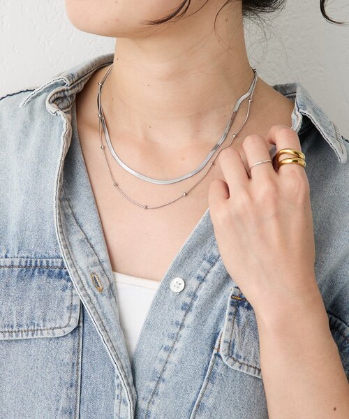 RIVE DROITE（リヴドロワ）の「【R.good(アールドットグッド)】レイヤードショートネックレス（ネックレス・レディース・ゴールド/シルバー・FREE）」の3枚目の写真