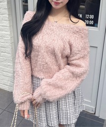 予約商品】ニット/セーター（ピンク/桃色系・オフショルダー