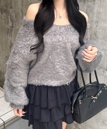 2Wayショート丈シャギーニット