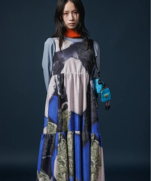 NON TOKYO(ノントーキョー)の「NON TOKYO/ノントーキョー/SHEER HIGH NECK L/S T-SHIRT(Tシャツ/カットソー・レディース・ブルー・1/2)」の1枚目の写真