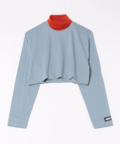 NON TOKYO(ノントーキョー)の「NON TOKYO/ノントーキョー/SHEER HIGH NECK L/S T-SHIRT(Tシャツ/カットソー・レディース・ブルー・1/2)」の5枚目の写真