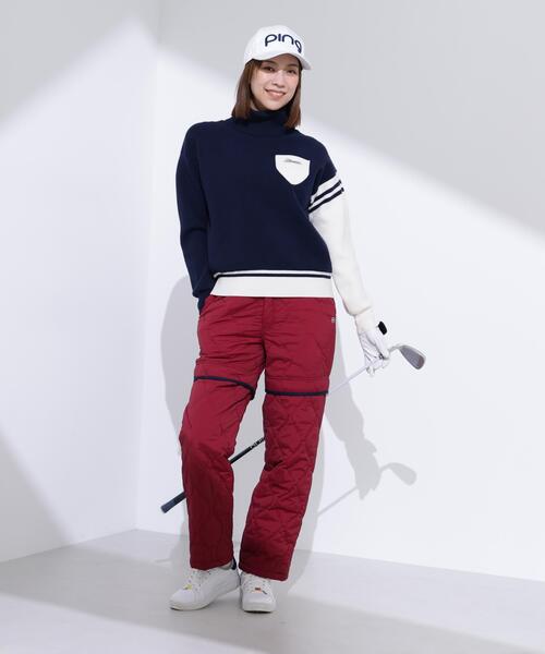 【イエロー】全方向ストレッチキルティングタフタ2WAYパンツ <LADIES LINE> (LADIES) セール】【PING APPAREL】全方向ストレッチキルティングタフタ2WAY