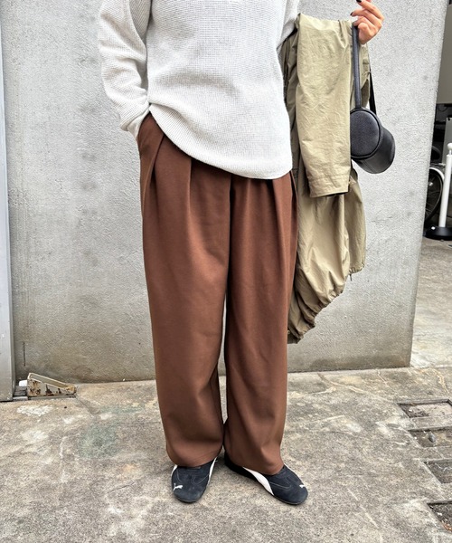 M/Lサイズ展開】ツータック起毛スラックスパンツ（スラックス）｜PUAL