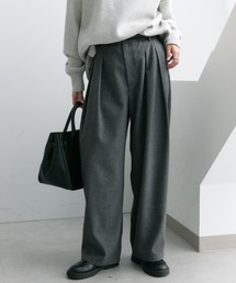 PUAL CE CIN | 【M/Lサイズ展開】ツータック起毛スラックスパンツ(スラックス)