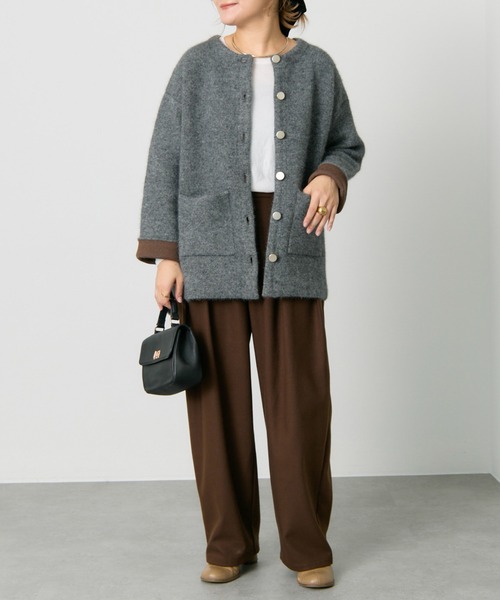 PUAL CE CIN（ピュアルセシン）の「【M/Lサイズ展開】ツータック起毛スラックスパンツ（スラックス・レディース・ベージュ/ブラウン/グレー・MEDIUM/LARGE）」の21枚目の写真