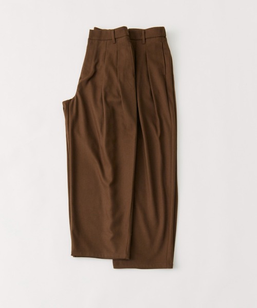 セール】【M/Lサイズ展開】ツータック起毛スラックスパンツ