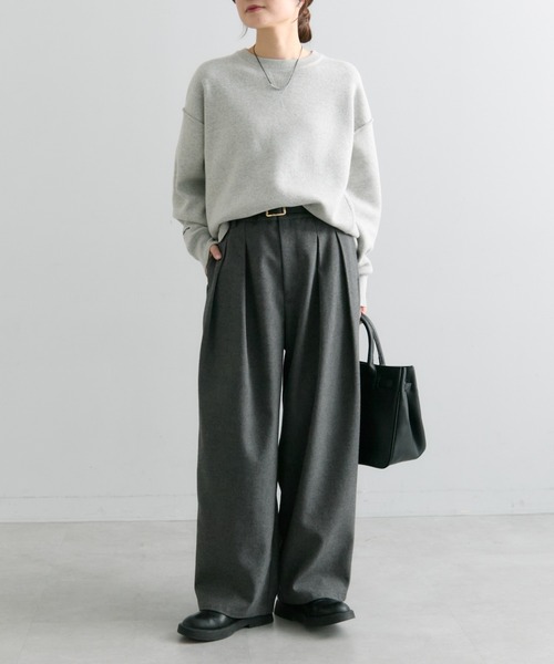 PUAL CE CIN（ピュアルセシン）の「【M/Lサイズ展開】ツータック起毛スラックスパンツ（スラックス・レディース・ベージュ/ブラウン/グレー・MEDIUM/LARGE）」の7枚目の写真