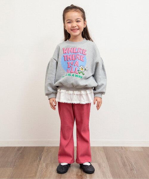 BREEZE（ブリーズ）の「【リンク/裏起毛】あったかバリエーショントレーナー_ジュニア対応（スウェット・キッズ・ピンク/グレー/オフホワイト/アイボリー・80/90/100/110/120/130/140）」の8枚目の写真