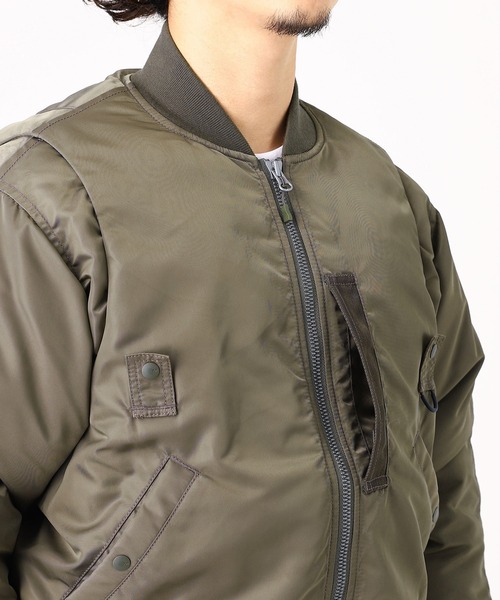 DAIWA PIER39（ダイワピア39）の「DAIWA PIER39 TECH 2WAY MA-1 DOWN JACKET BW-40025W（ダウンジャケット/コート・メンズ・カーキ/ブラック・LARGE/SMALL/MEDIUM/X-LARGE）」の5枚目の写真