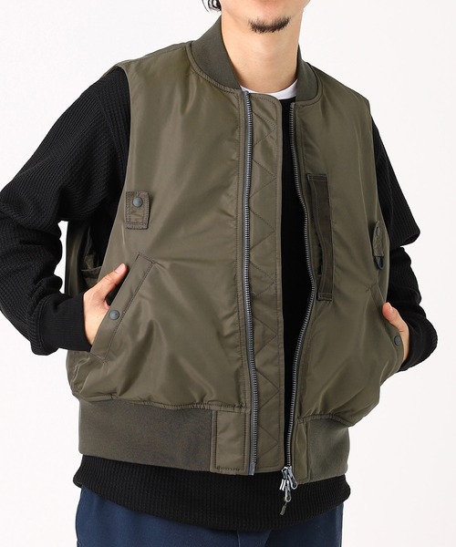 DAIWA PIER39（ダイワピア39）の「DAIWA PIER39 TECH 2WAY MA-1 DOWN JACKET BW-40025W（ダウンジャケット/コート・メンズ・カーキ/ブラック・LARGE/SMALL/MEDIUM/X-LARGE）」の7枚目の写真