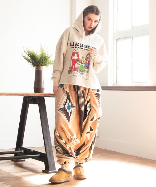 チャイハネ（チャイハネ）の「【チャイハネ】Amina×grn ファミタイフーディー（パーカー・レディース・グリーン/ホワイト・FREE）」の8枚目の写真