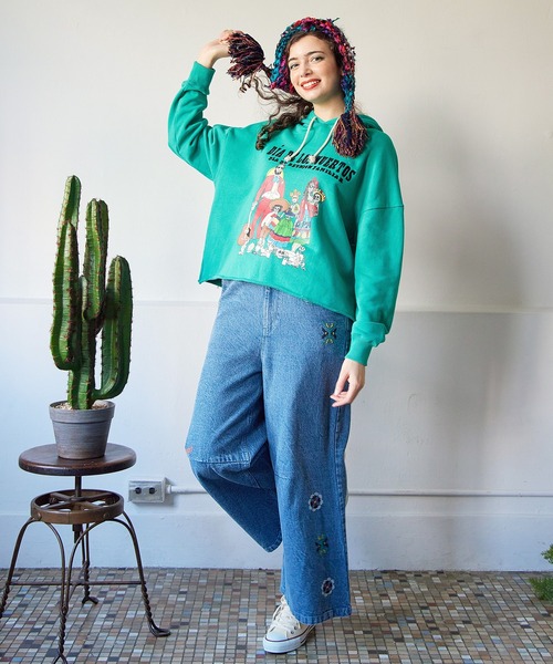 チャイハネ（チャイハネ）の「【チャイハネ】Amina×grn ファミタイフーディー（パーカー・レディース・グリーン/ホワイト・FREE）」の9枚目の写真