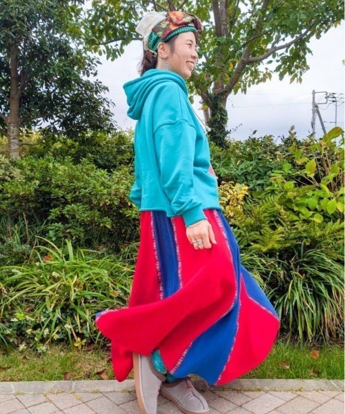 チャイハネ（チャイハネ）の「【チャイハネ】Amina×grn ファミタイフーディー（パーカー・レディース・グリーン/ホワイト・FREE）」の12枚目の写真