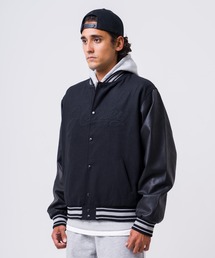 Hurley （ハーレー）の「【Hurley:ハーレー】合皮レザーバーシティジャケット　スタジャン　オーバーサイズシルエット　A. LEATHER JACKET（スタジャン）」